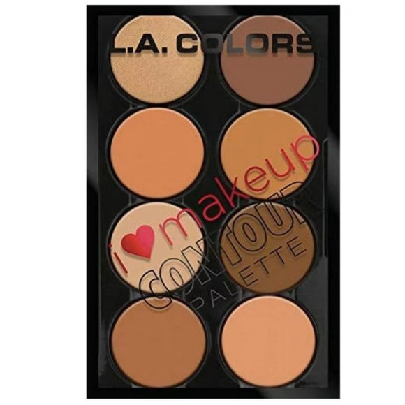 L.A. Colors CONTOUR PALETTE MAKE UP- 8 BLENDABLE FACE POWDERS Medium Deep- NEW - Picture 1 of 4